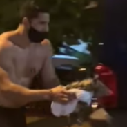 Man Uses The Shirt Off His Back To Save A Possum From Drowning During A Rain Storm