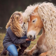 Horse’s Mane With Long Blonde Curls Matches Her Owner’s Hair