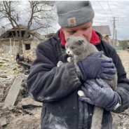 Ukraine Man Clings To Cat After Bombs Destroy Family Home, Killing Everyone Else Inside