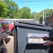 Mechanic Saves a Puppy Stuck in a Backpack from a Dumpster