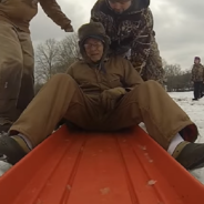 90-Year-Old WWII Vet Goes Sledding With His Dog