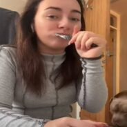 Dog Loves Getting His Teeth Brushed With Mom